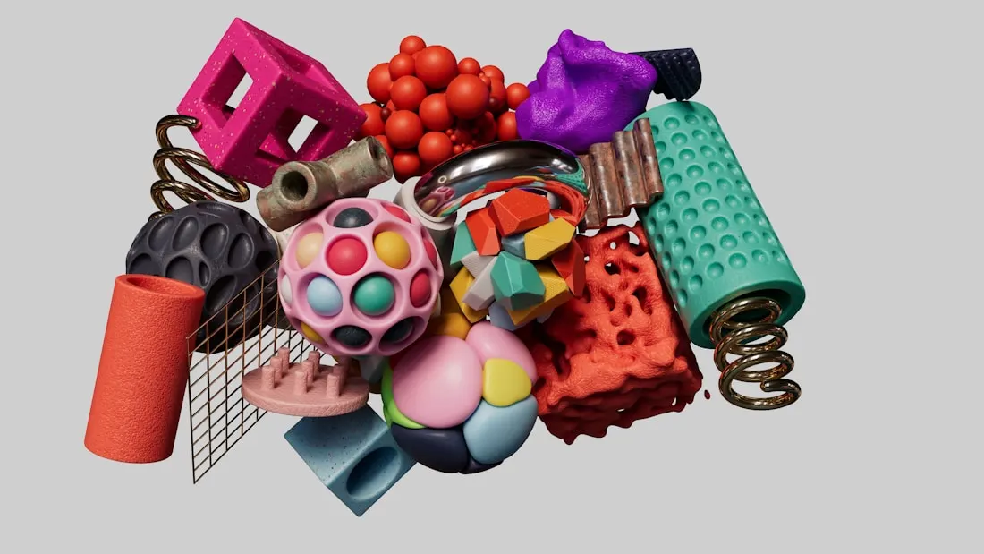 Colorful pile of sensory and fidget toys